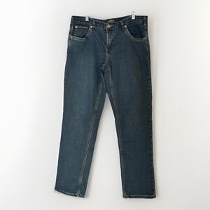 Womens Flannel Lined Jeans Size 10 Mid Rise Straight‎ Leg Warm Winter Denim
